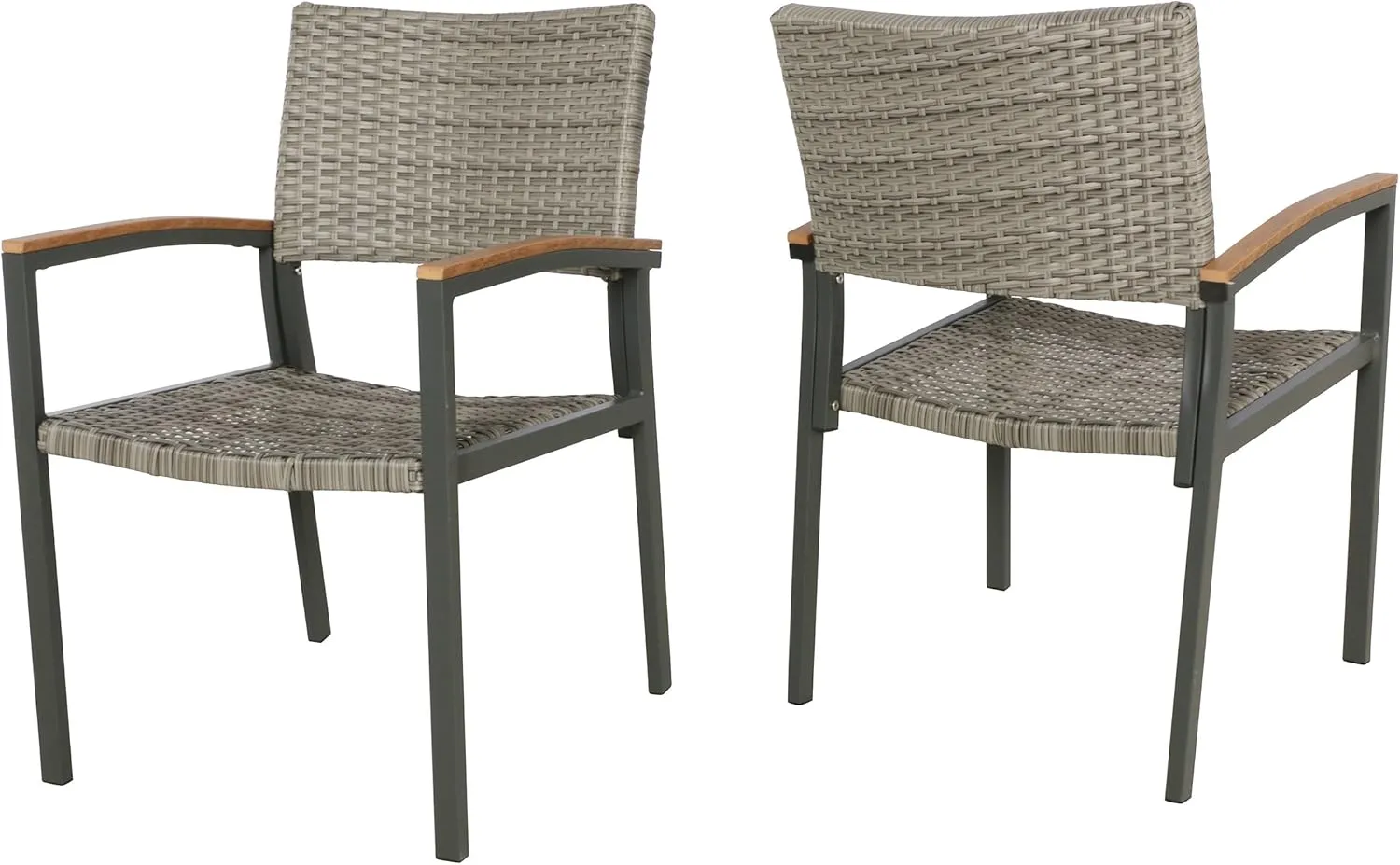 Christopher Knight Home Emma Outdoor Wicker Dining Chair with Aluminum Frame (Set of 2), Gray