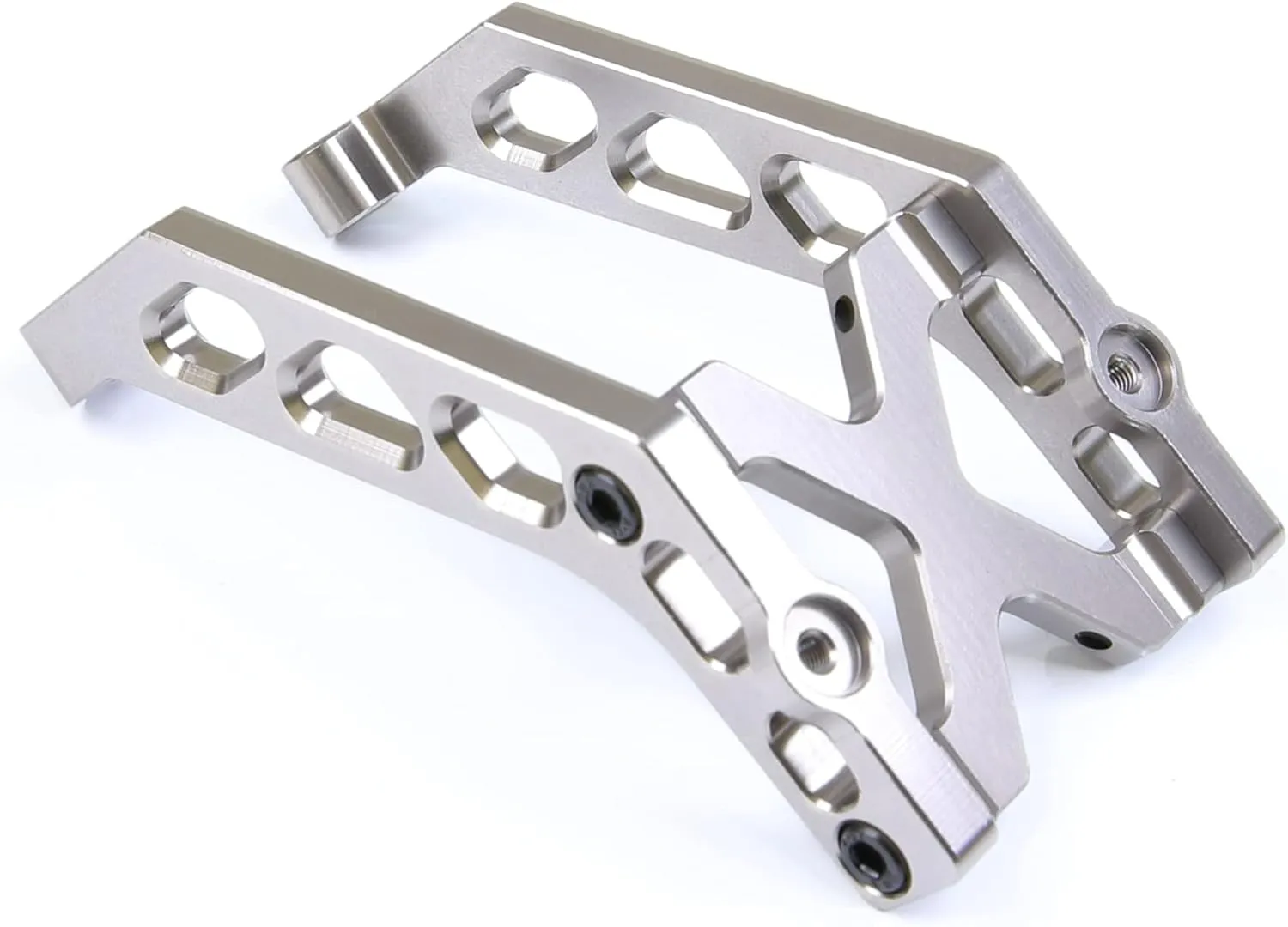 CNC Aluminum Wing Mount Set for 1/8 RC Car TLR Losi 8ight-XE 4WD Racing Upgrade Parts (Silver)