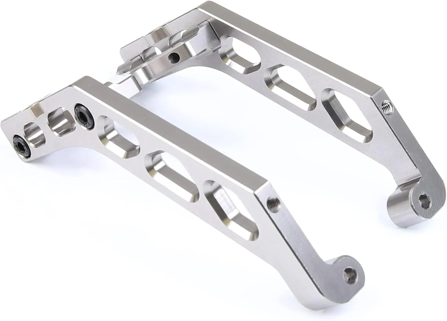 CNC Aluminum Wing Mount Set for 1/8 RC Car TLR Losi 8ight-XE 4WD Racing Upgrade Parts (Silver)