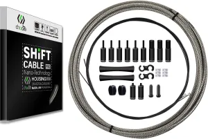 CNC Bike Shifter Cable Set for Shimano/SRAM,Road Bike Derailleur Cable，Gear Cable Housing Coated Braided & Teflon Inner line for Bicycle/Mountain Bike（Black/Gold/Silver/Titanium Silver）
