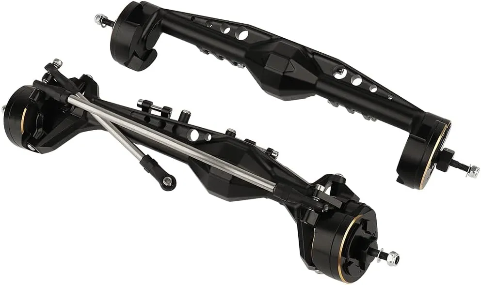 CNC Machined Aluminum Front & Rear Offset Portal Axle with Brass Counterweight for 1/10 RC Crawler Axial Capra 1.9 UTB AXI03004 LCG Chassis Cheater Rigs Upgrades