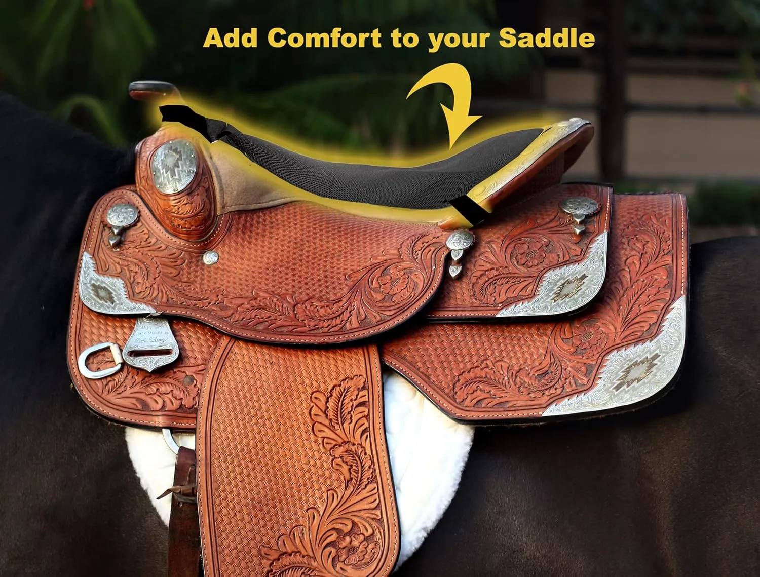 ComfortRider Saddle Cushion - New Version, Thicker Memory Shock-Absorbing Seat Pad for Western Saddles by OrthoRide Upgraded Internal Cushion.