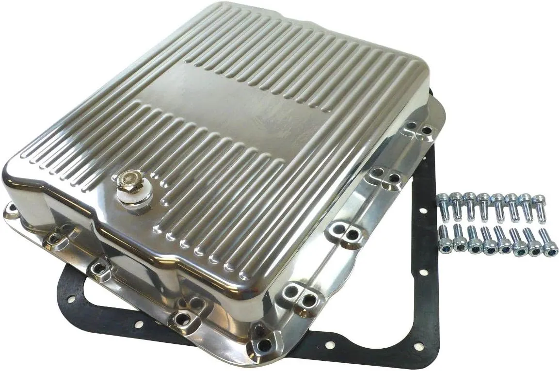 Compatible/Replacement for Chevy/GM 700R4-4L60E-4L65E Aluminum Transmission Pan Kit - Polished