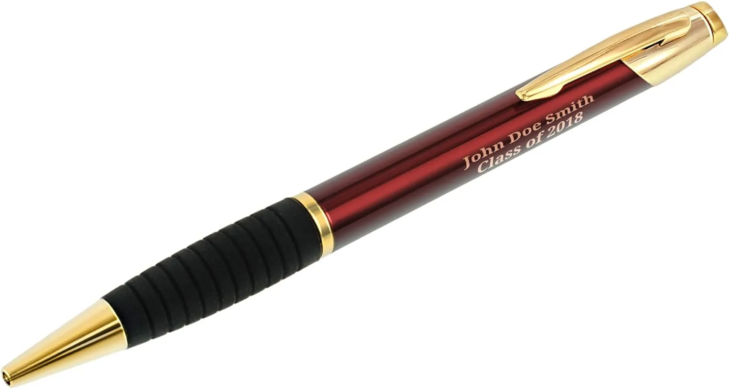 Congratulations Gifts Custom Text Pen Gift Set Engraved Burgundy Rotating 2-Pack Custom Pen Gift Set