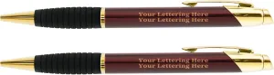 Congratulations Gifts Custom Text Pen Gift Set Engraved Burgundy Rotating 2-Pack Custom Pen Gift Set