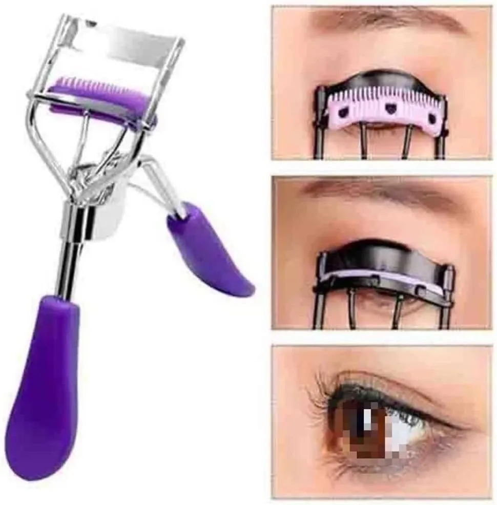 Convenient Metal Eyelash Curler Push Up Eyelash Curler Eyelash Curler with Comfort Grip Effortless Cosmetic Tools Lash Curler Beauty Products Easy to Use Curl Eye Shapes