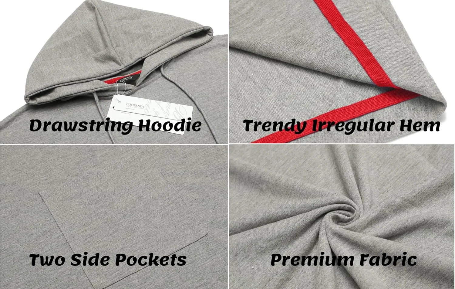 COOFANDY Unisex Casual Hooded Poncho Cape Cloak Fashion Coat Hoodie Pullover with Pocket
