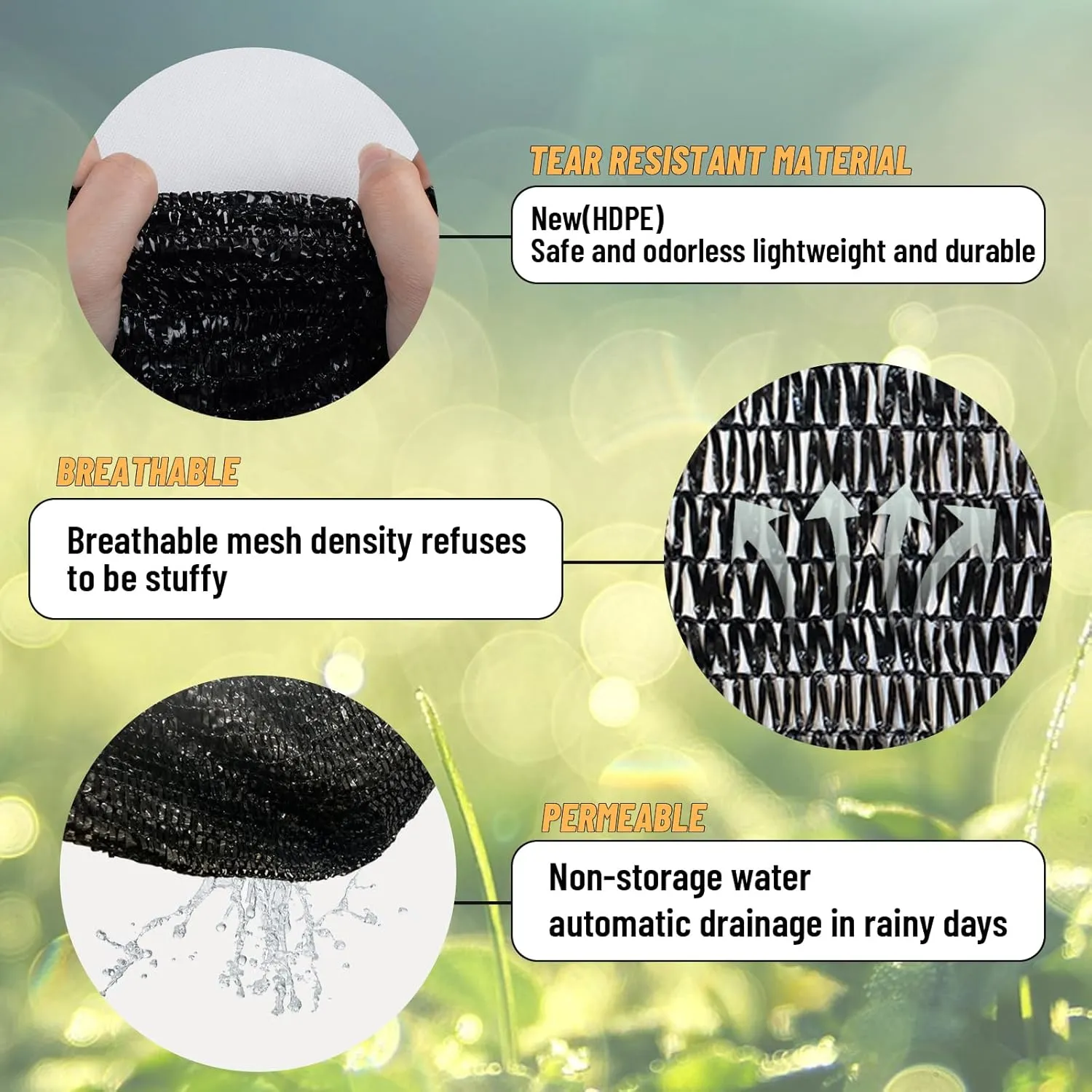 Cool Area 55% 8x10ft Sunblock Shade Cloth Cover Mesh UV Resistant Net for Garden Flower Plant Greenhouse, Black