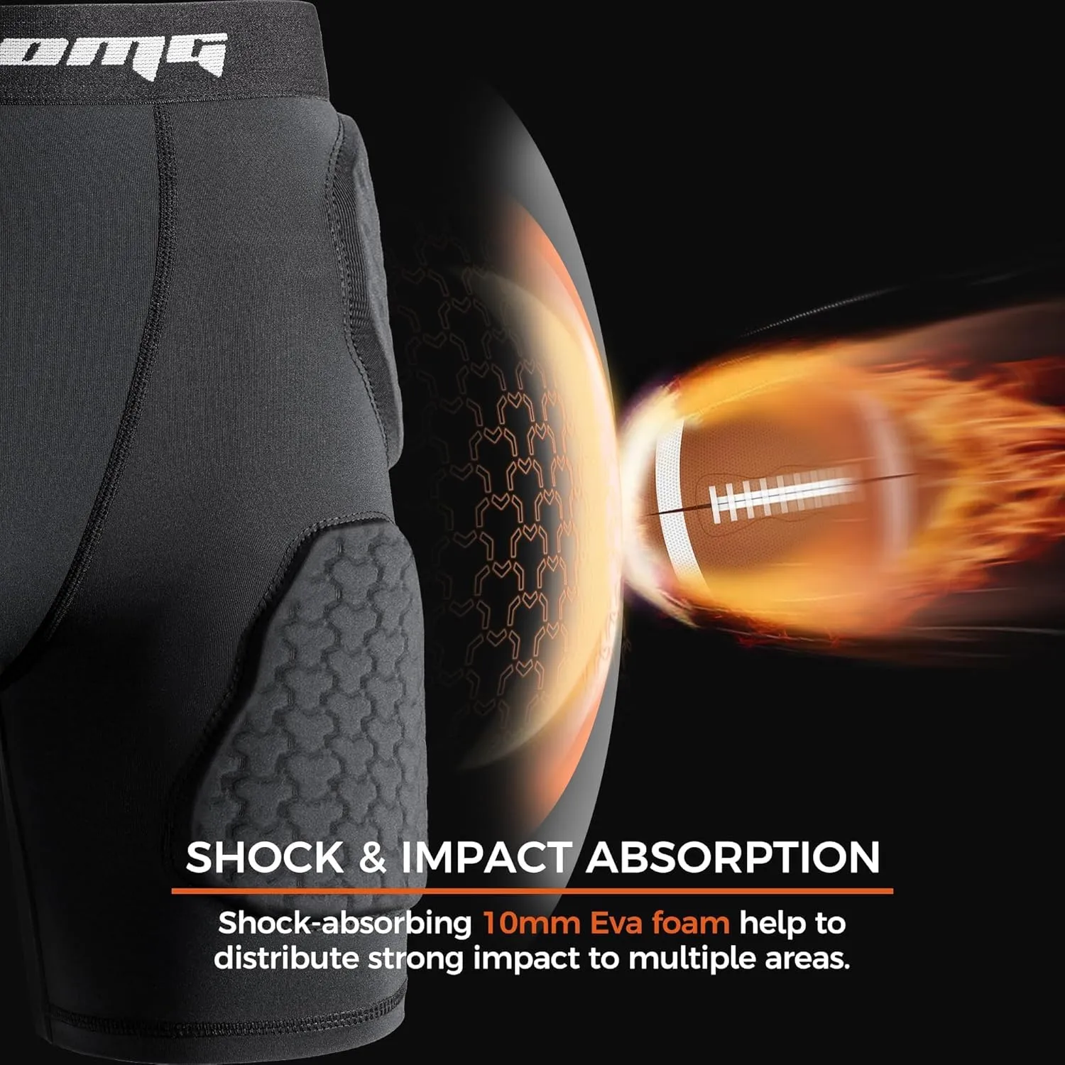 COOLOMG Youth Boys Football Girdle Padded Shorts/Leggings with Crotch Pocket,Integrated Hip,Tailbone,Thigh Pads Girdles