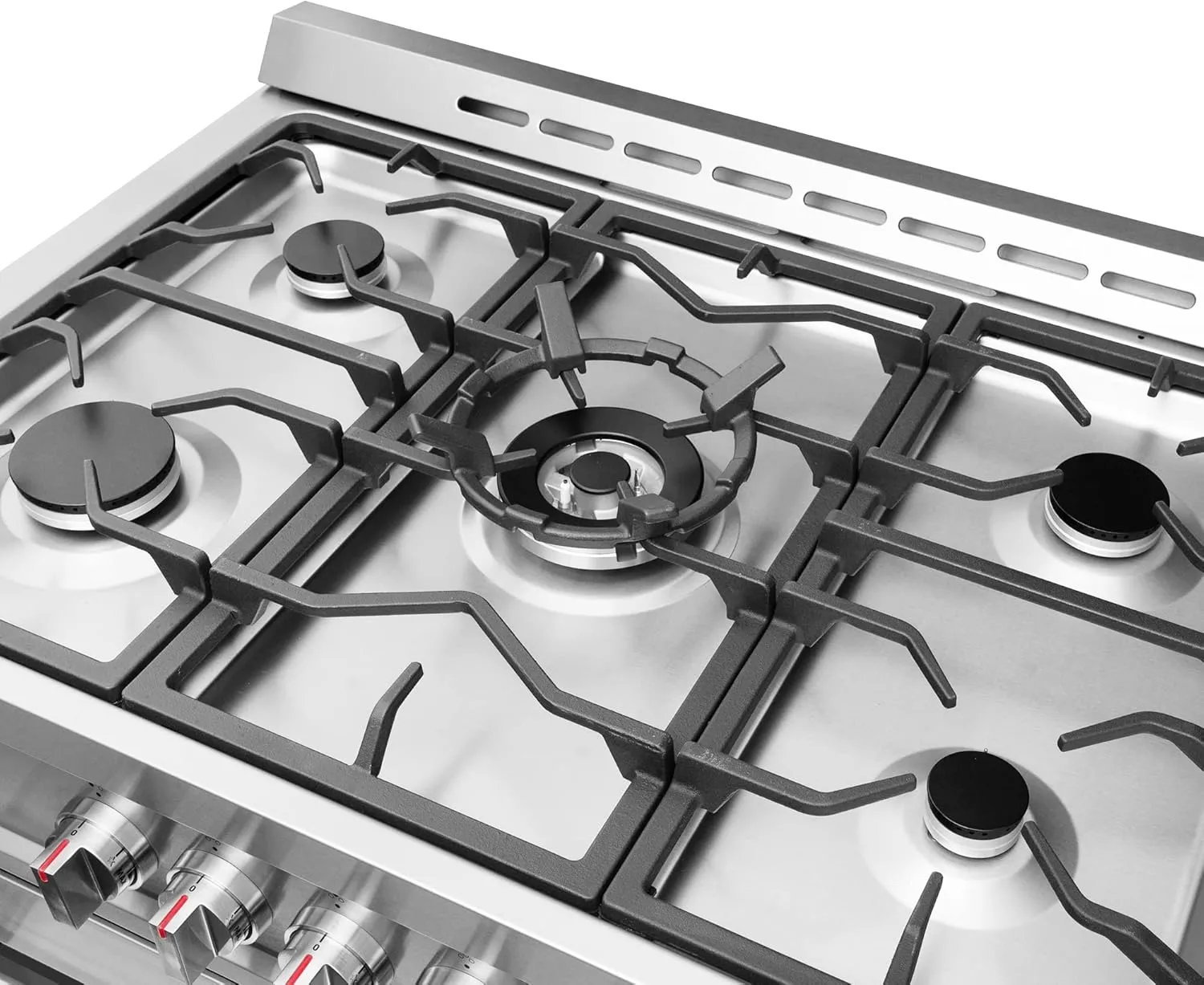 COSMO COS-965AGC 36 in. Gas Range with 5 Burner Cooktop, 3.8 cu. ft. Capacity Rapid Convection Oven with 5 Functions, Heavy Duty Cast Iron Grates in Stainless Steel, 36 inches