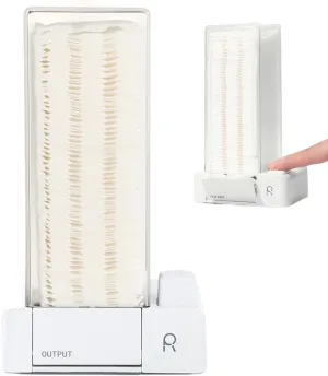 Cotton Pad Holder Sealed Automatic Cotton Pad Dispenser Dustproof Press Out Cotton Pads Holder with Non-Slip Bottom Wall Mounted Nail Remover Cotton Storage Box (with Cotton & Sticker)