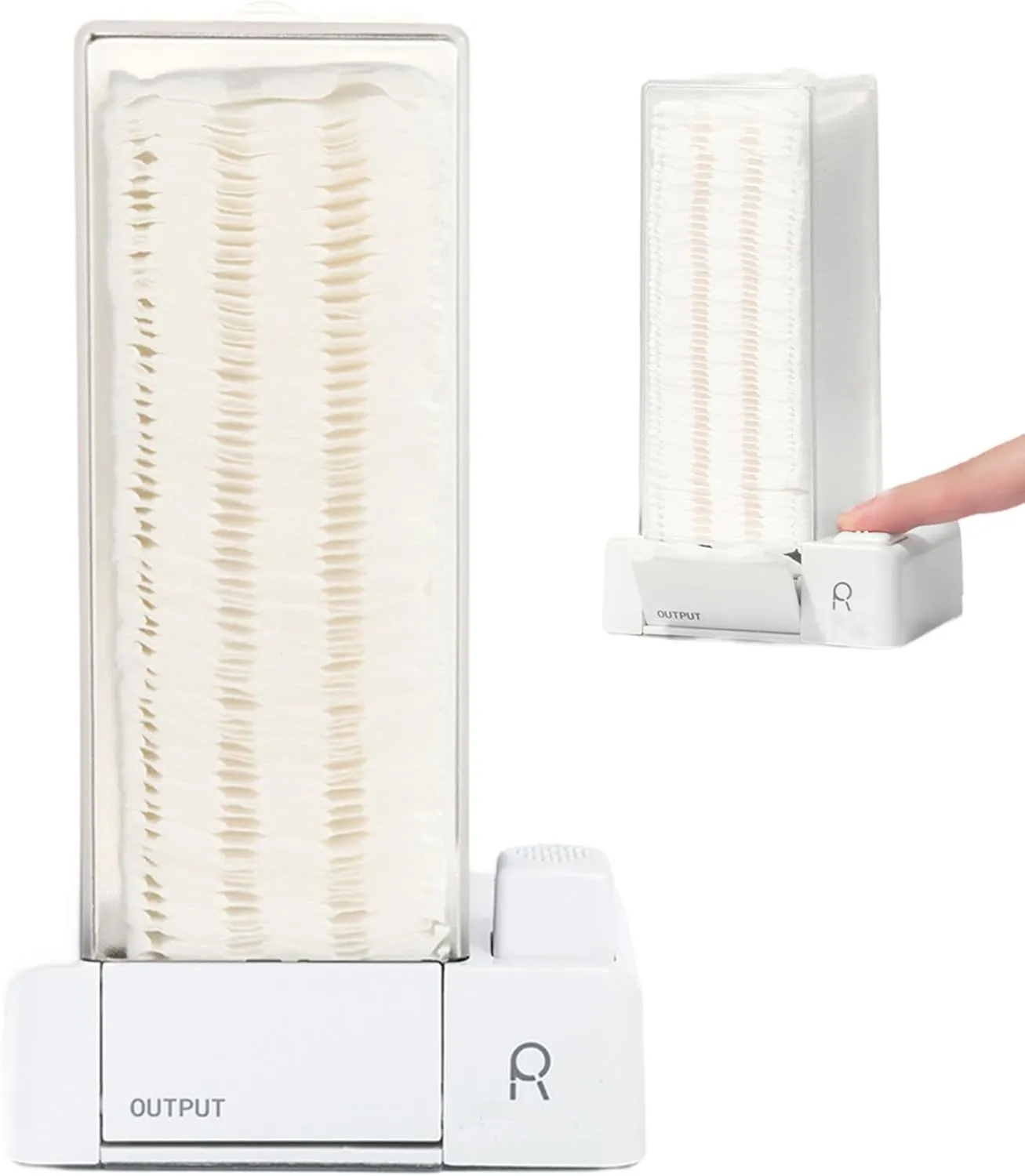 Cotton Pad Holder Sealed Automatic Cotton Pad Dispenser Dustproof Press Out Cotton Pads Holder with Non-Slip Bottom Wall Mounted Nail Remover Cotton Storage Box (with Cotton & Sticker)