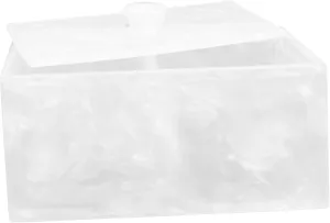 Cotton Pad Storage Box Dual Compartment Organizer for Cotton Rounds Swabs Compact Design with Removable Divider for Bathroom Vanity Makeup Table Protective Lid Included