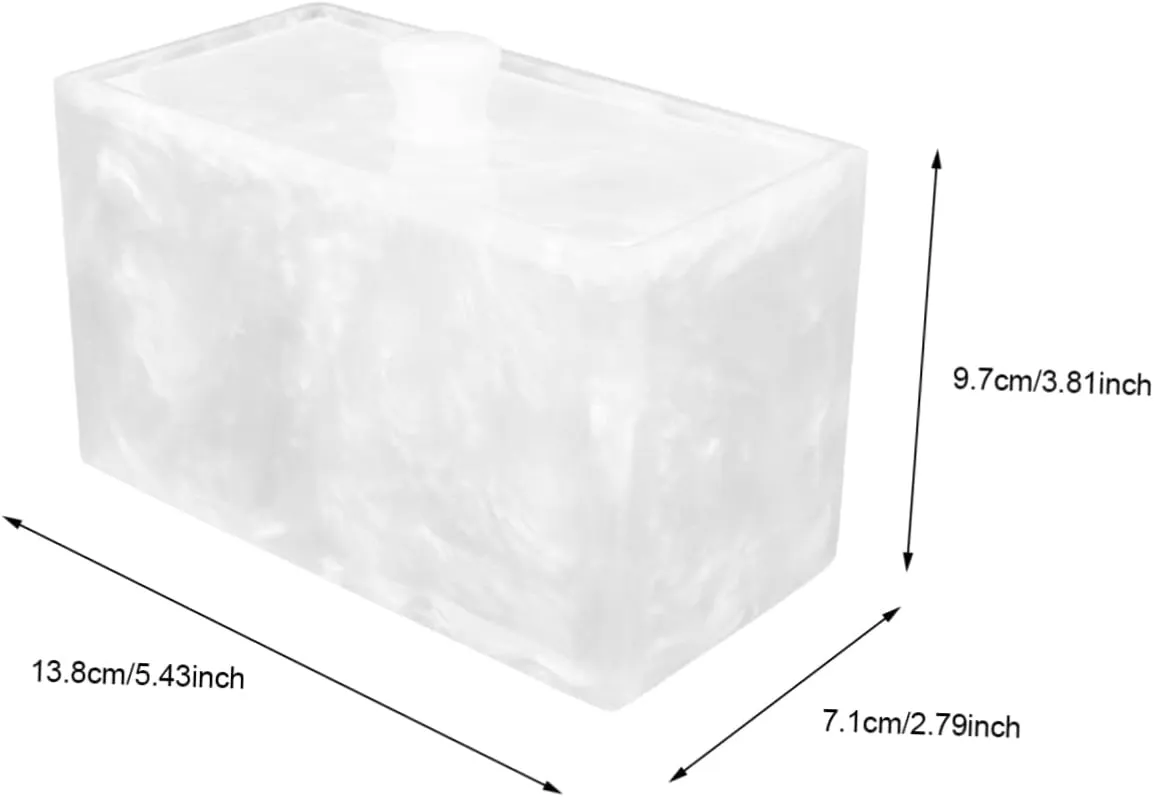 Cotton Pad Storage Box Dual Compartment Organizer for Cotton Rounds Swabs Compact Design with Removable Divider for Bathroom Vanity Makeup Table Protective Lid Included