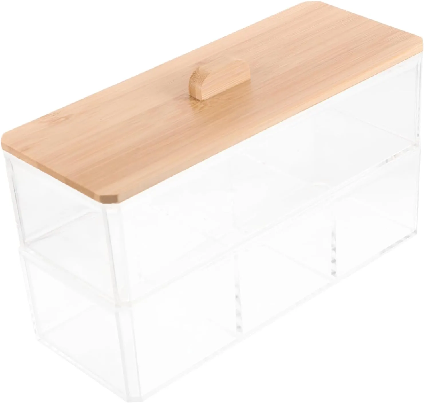 Cotton Swab Holder with Lid Cotton Pad Box Organizer for Makeup and for Bathroom Vanity and Powder Room Storage