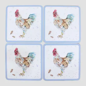 Country Cockerel Coaster Set