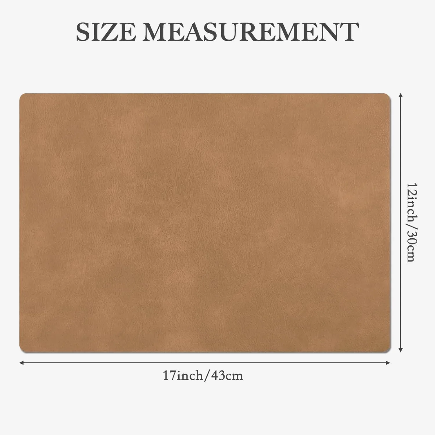 Cowhide Pattern Placemats Set of 6, Faux Leather Place Mats Heat Resistant Non-Slip Waterproof Wipeable Kitchen Dining Reversible Table Mat for Indoor & Outdoor,Camel