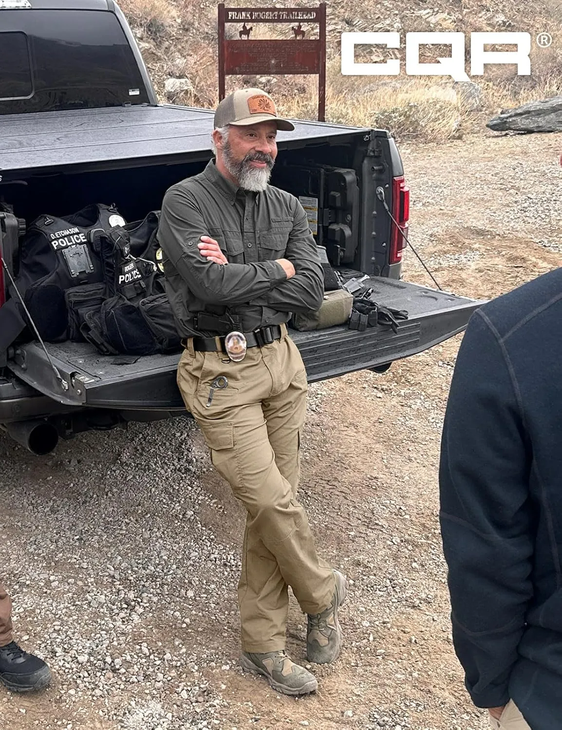 CQR Men's Flex Ripstop Tactical Pants, Water Resistant Stretch Cargo Pants, Lightweight EDC Hiking Work Pants