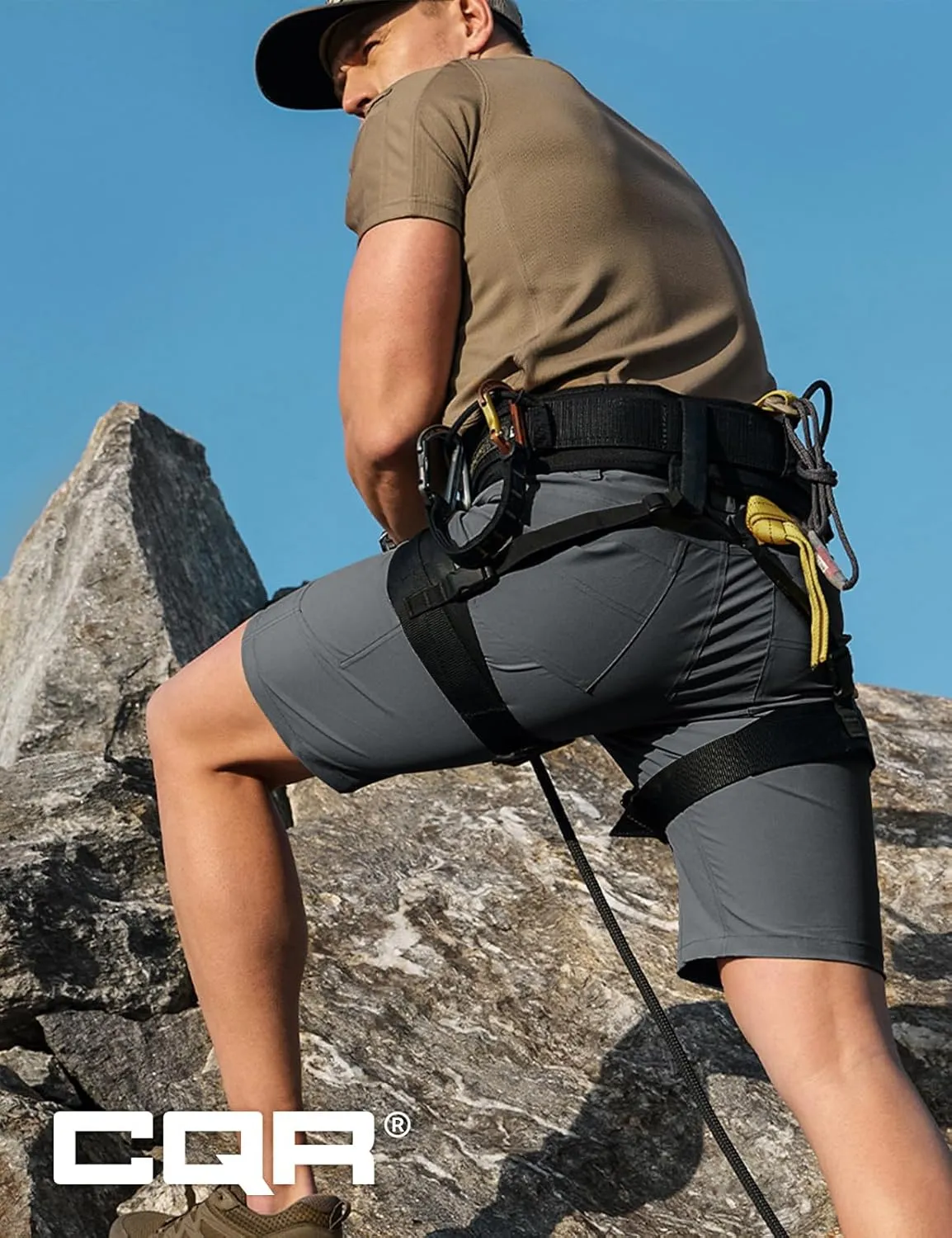 CQR Men's Quick Dry Stretch Hiking Cargo Shorts, Lightweight Water Resistant Tactical Casual, Golf & Outdoor with Pockets