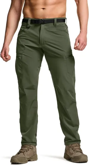 CQR Men's Quick Dry Tactical Pants, Water Resistant Outdoor Pants, Lightweight Stretch Cargo Work Hiking Pants