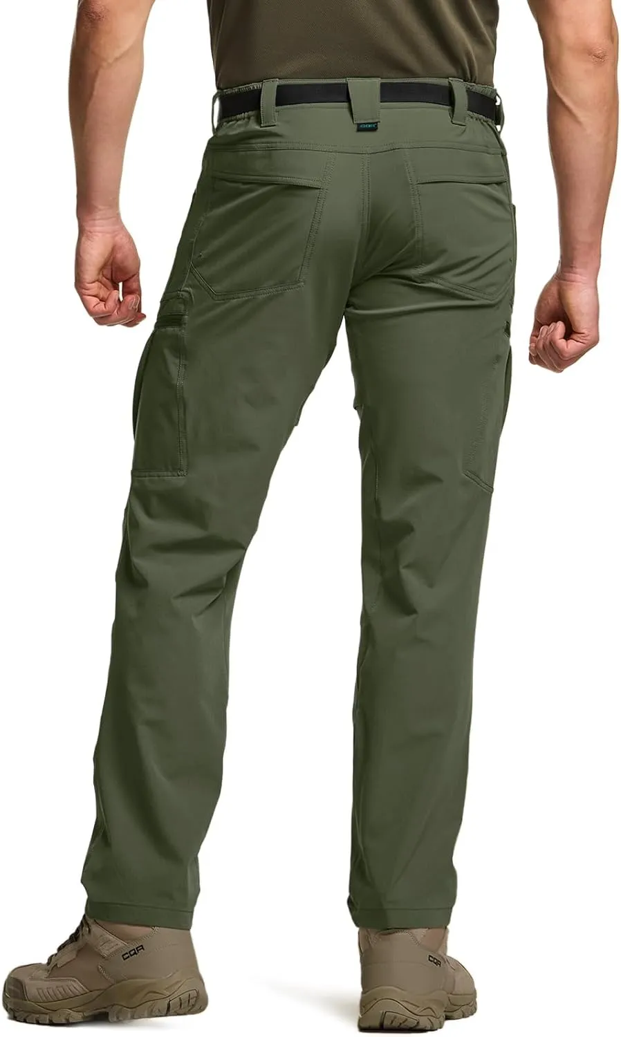 CQR Men's Quick Dry Tactical Pants, Water Resistant Outdoor Pants, Lightweight Stretch Cargo Work Hiking Pants