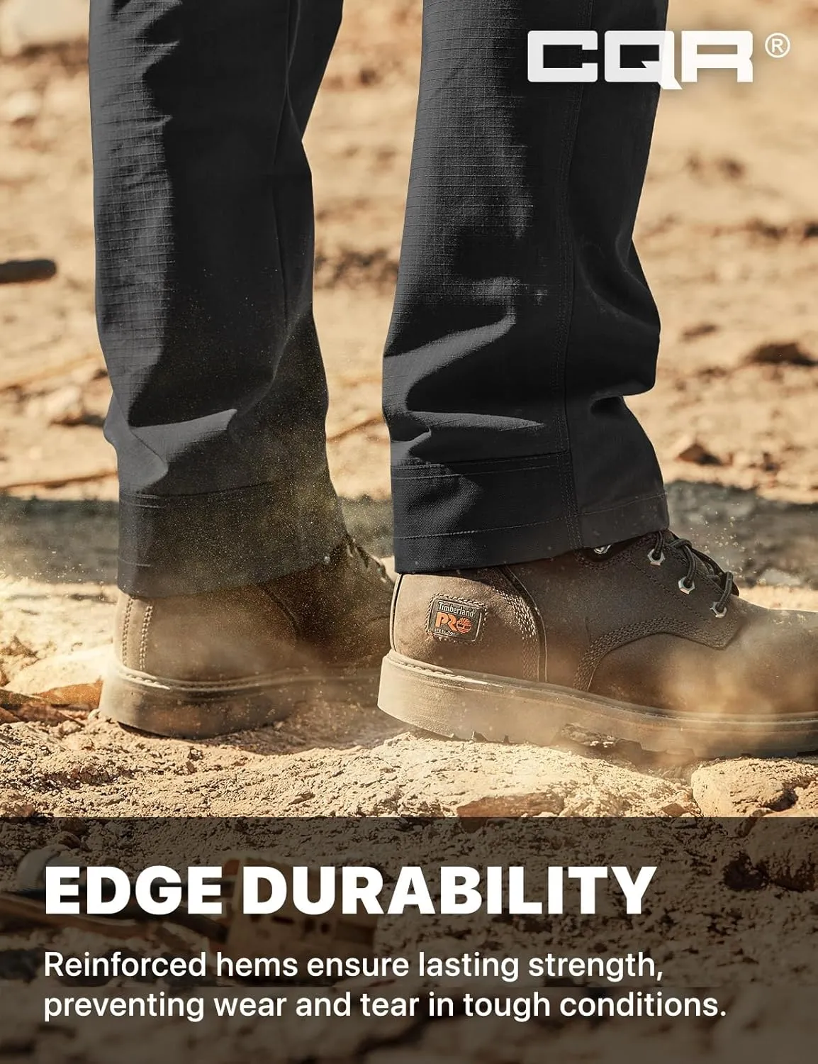 CQR Men's Quick Dry Work Pants, Water Resistant Outdoor Tactical Pants, Lightweight Stretch Cargo Hiking Pants