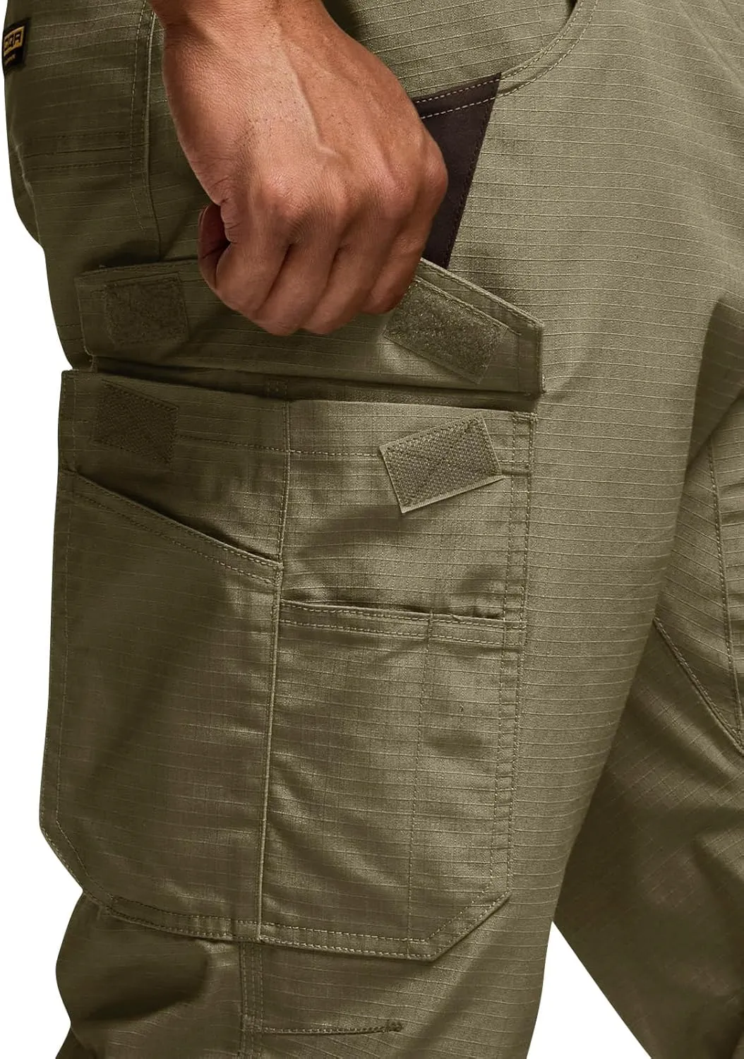 CQR Men's Quick Dry Work Pants, Water Resistant Outdoor Tactical Pants, Lightweight Stretch Cargo Hiking Pants
