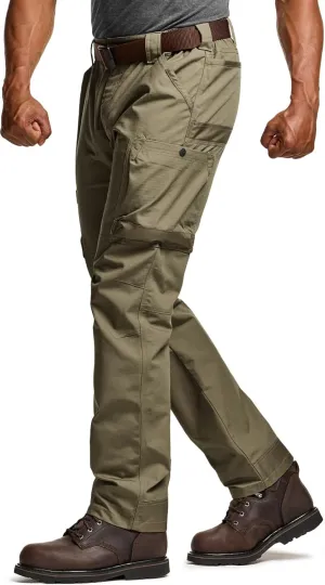 CQR Men's Quick Dry Work Pants, Water Resistant Outdoor Tactical Pants, Lightweight Stretch Cargo Hiking Pants