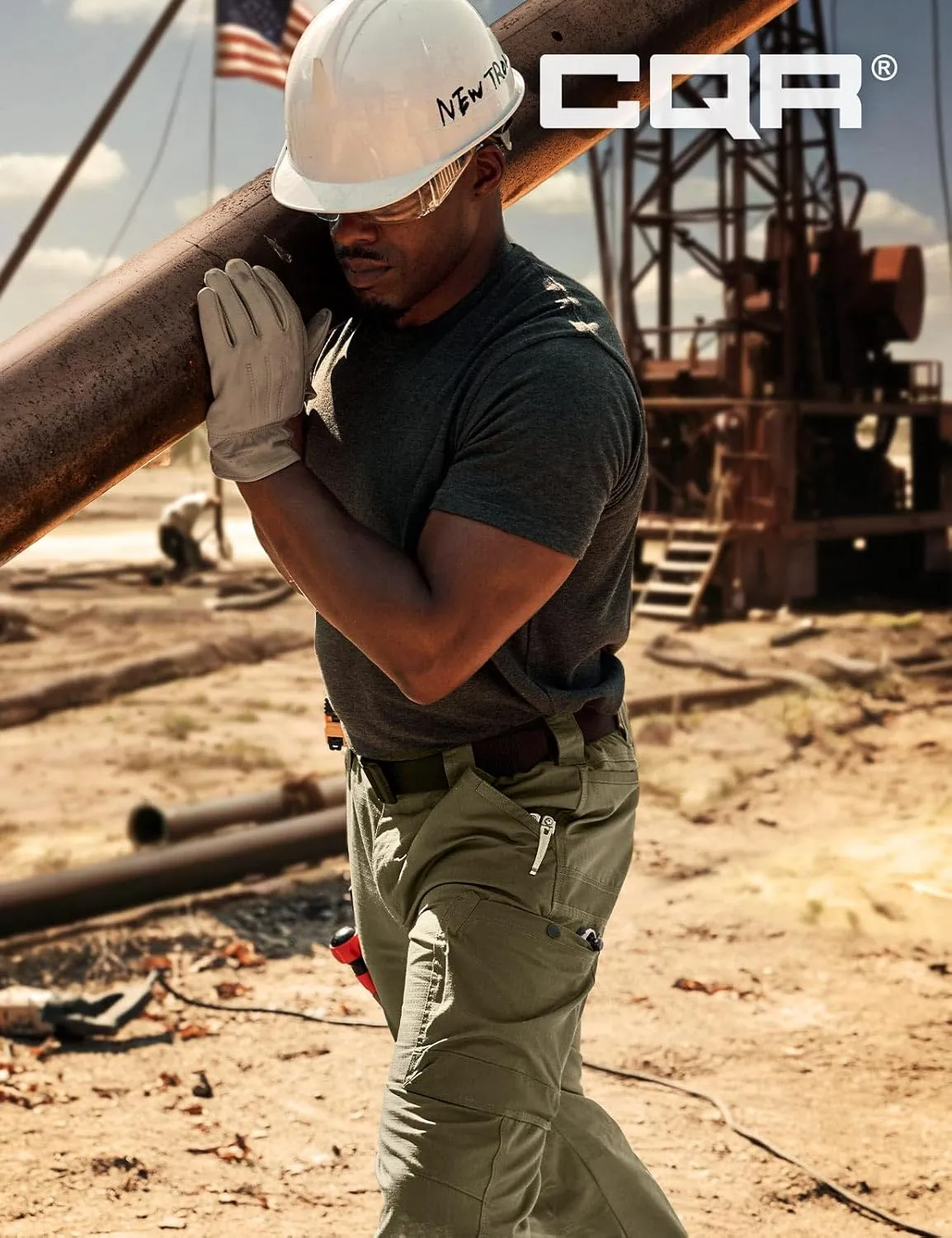 CQR Men's Quick Dry Work Pants, Water Resistant Outdoor Tactical Pants, Lightweight Stretch Cargo Hiking Pants
