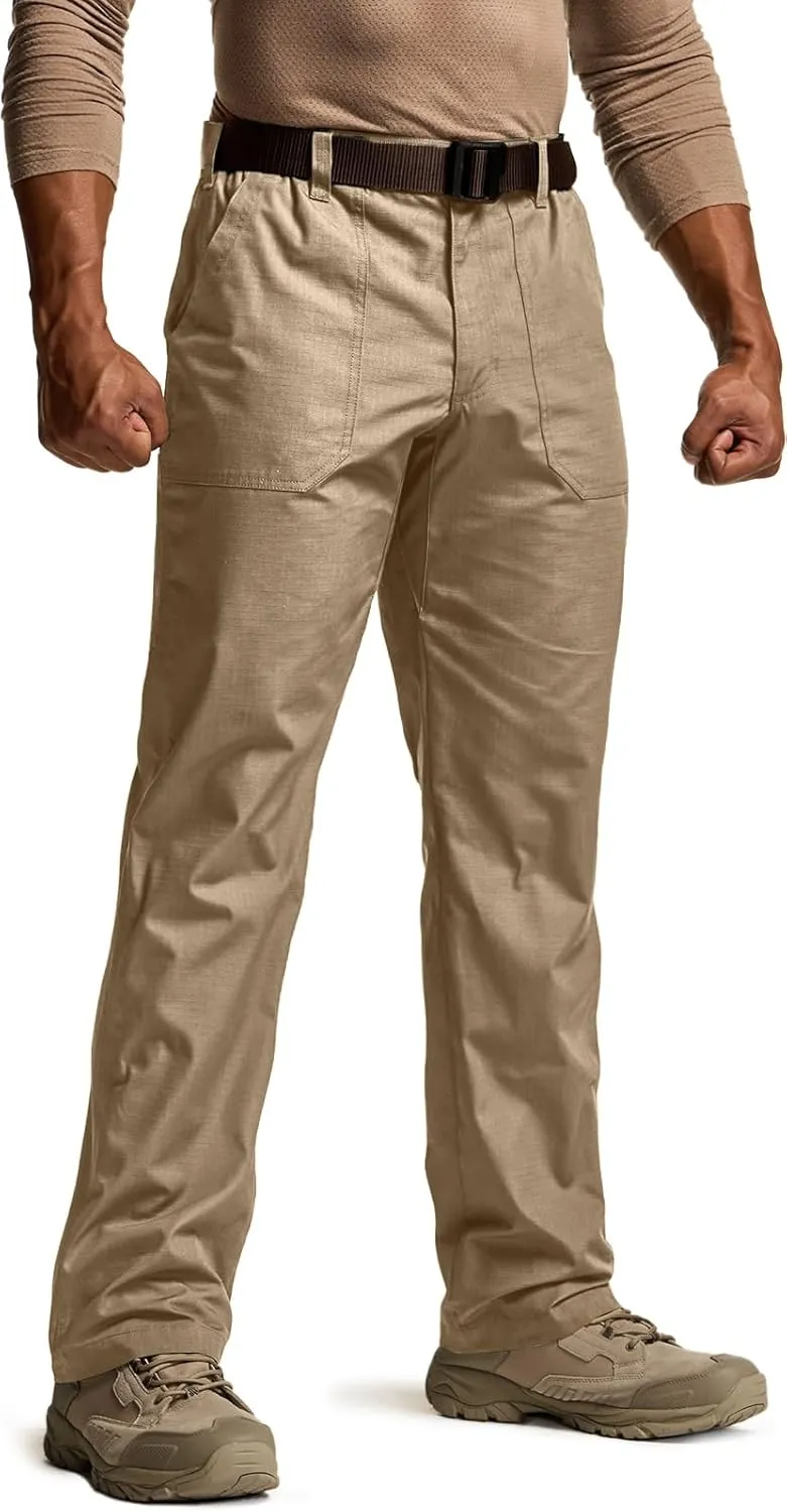 CQR Men's Quick Dry Work Pants, Water Resistant Outdoor Tactical Pants, Lightweight Stretch Cargo Hiking Pants