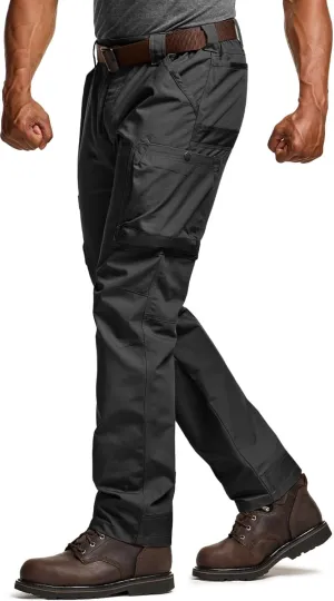CQR Men's Quick Dry Work Pants, Water Resistant Outdoor Tactical Pants, Lightweight Stretch Cargo Hiking Pants