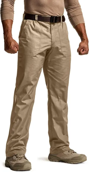 CQR Men's Quick Dry Work Pants, Water Resistant Outdoor Tactical Pants, Lightweight Stretch Cargo Hiking Pants