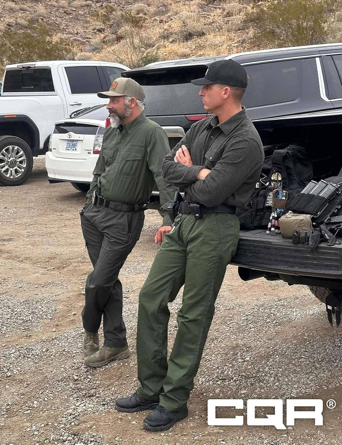 CQR Men's Quick Dry Work Pants, Water Resistant Outdoor Tactical Pants, Lightweight Stretch Cargo Hiking Pants