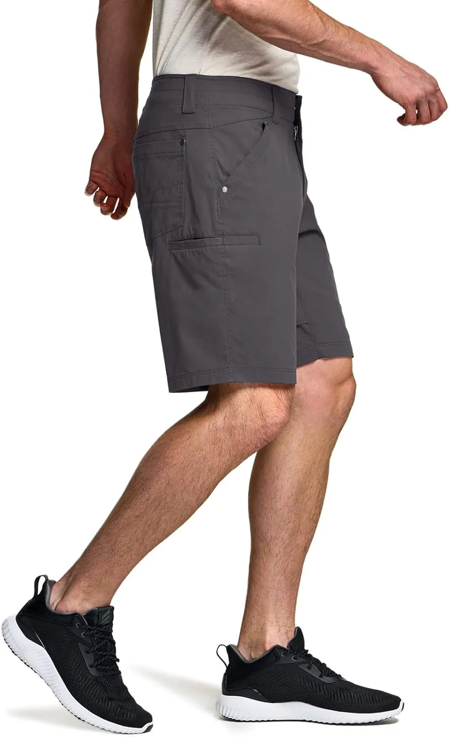 CQR Men's Stretch Utility Shorts, Lightweight Quick Dry Casual Shorts, Hiking Golf Cargo Shorts with Zipper Pockets