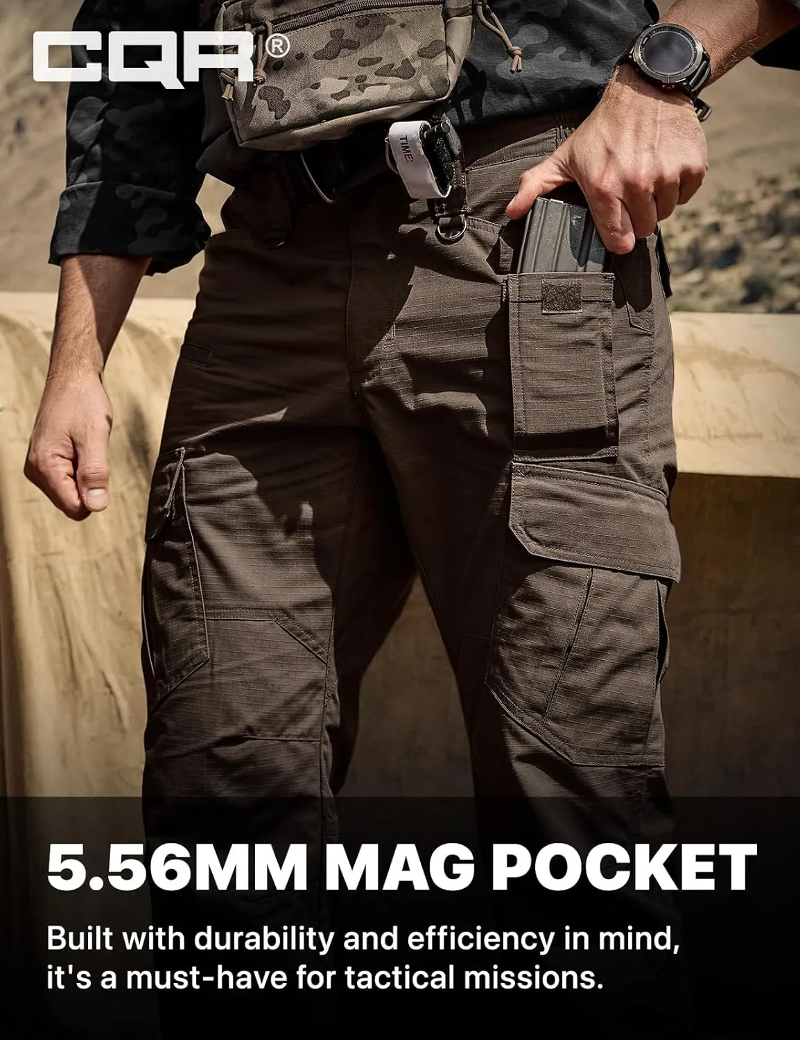 CQR Men's Tactical Pants, Water Resistant Ripstop Cargo Pants, Lightweight EDC Work Hiking Pants, Outdoor Apparel