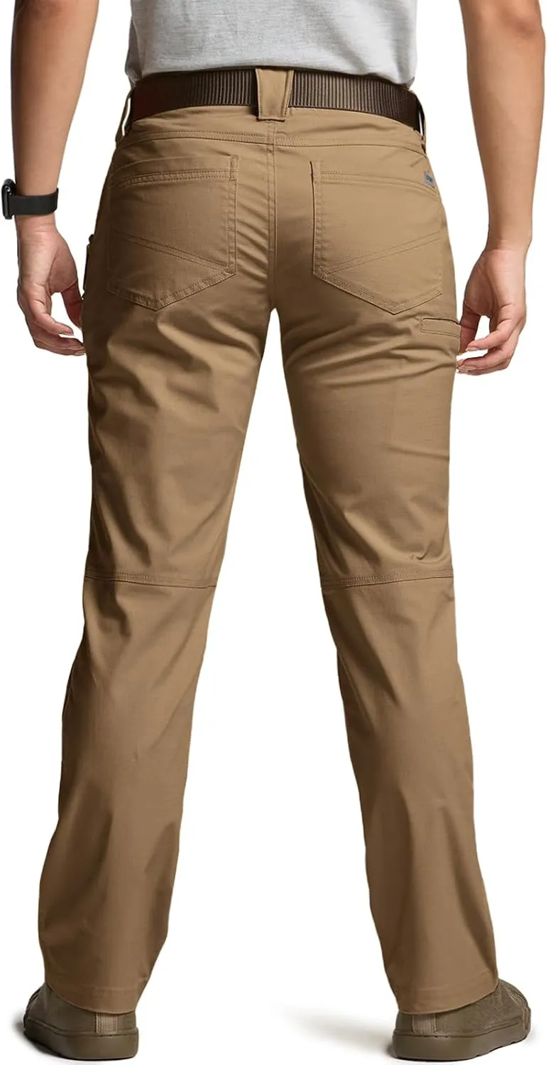 CQR Women's Flex Stretch Tactical Pants, Outdoor Hiking Pants with Pockets, Water Resistant Ripstop Work Pants