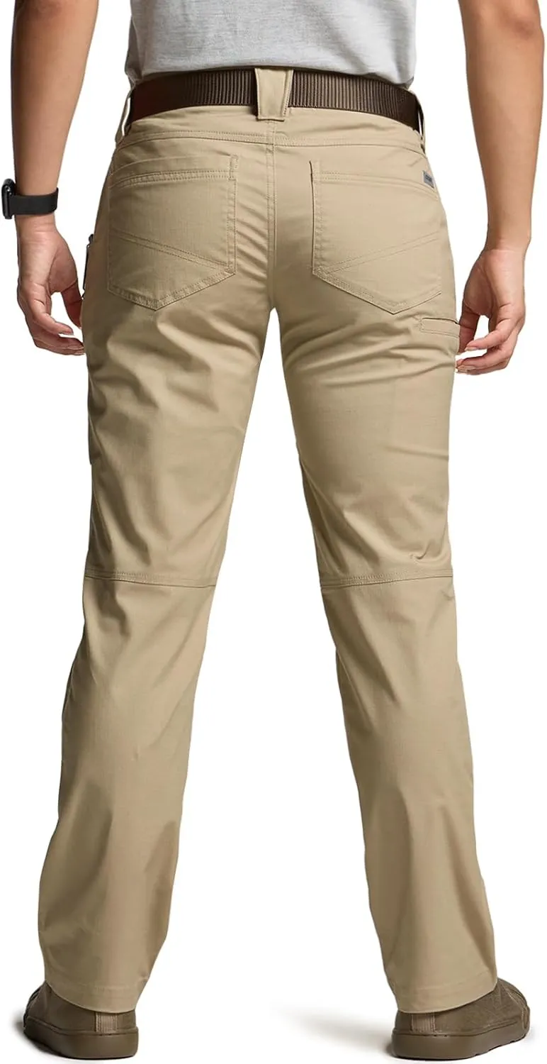 CQR Women's Flex Stretch Tactical Pants, Outdoor Hiking Pants with Pockets, Water Resistant Ripstop Work Pants