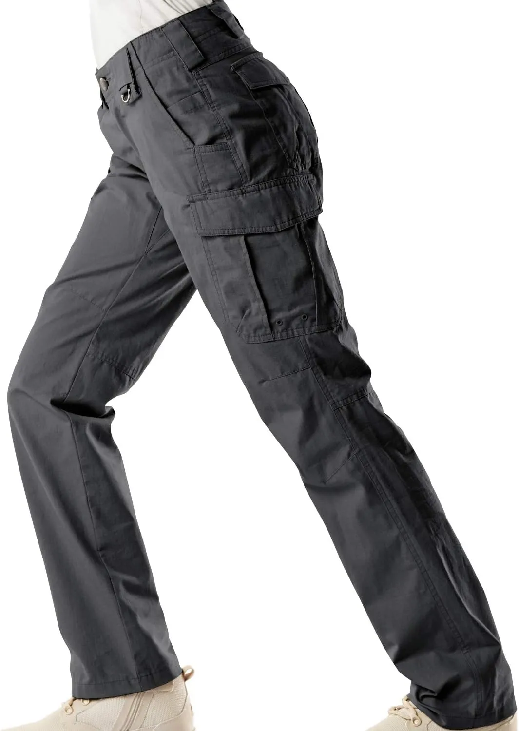 CQR Women's Flex Stretch Tactical Pants, Water Resistant Ripstop Cargo Work Pants with Pockets for Outdoor & Hiking