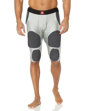 Cramer Thunder 7 Pad Football Girdle With Integrated Hip, Thigh and Tailbone Pads, Designed for Protection from High Impacts, High Hip Pad Coverage, Extra Thigh Protection Padding, Gray, 4X-Large