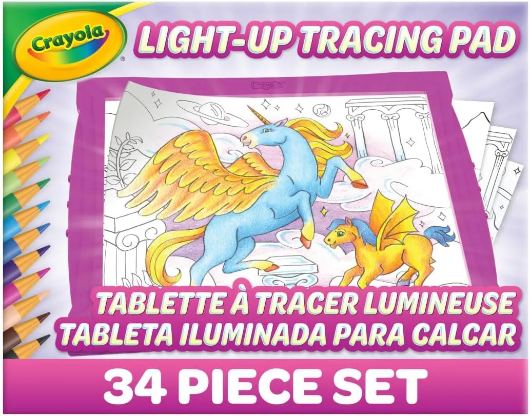 Crayola Light Up Tracing Pad - Pink, Writing & Drawing Art Kit for Kids, Kids Toys & Games, Tracing Light Box, Sketching Gifts for Girls & Boys, 6  [Amazon Exclusive]