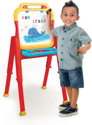 Crayola Triple-The-Fun Art Easel, Toddler Easel, Chalk Board, Magnetic Easel, Painting Set, Art Set, Arts & Crafts Kit, Gifts for Kids, Ages 3 
