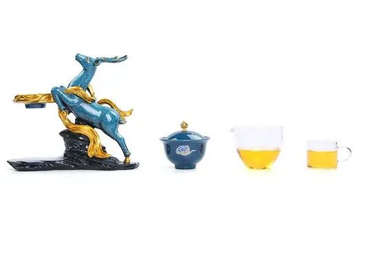 Creative Deer Glass Teapot Heat-resistant Glass Teapot Infuser Tea Drip Pot
