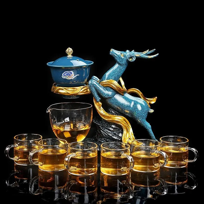 Creative Deer Glass Teapot Heat-resistant Glass Teapot Infuser Tea Drip Pot