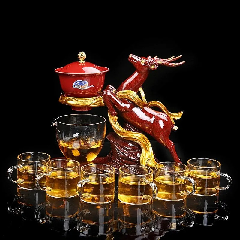Creative Deer Glass Teapot Heat-resistant Glass Teapot Infuser Tea Drip Pot