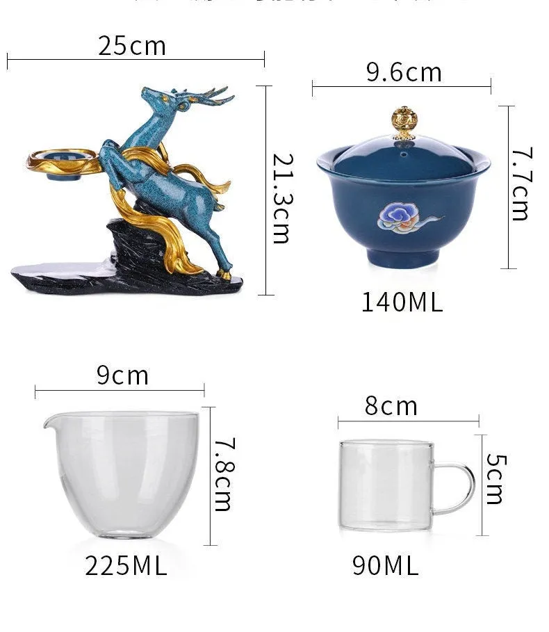 Creative Deer Glass Teapot Heat-resistant Glass Teapot Infuser Tea Drip Pot