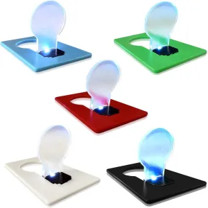 Credit Card Lights, Mini Portable Led Pocket Lamps Light Foldable Wallet Purse Lamps for Christmas Stocking Stuffers Gift Party Favors, 10 pcs Multicolor Card White Color Light