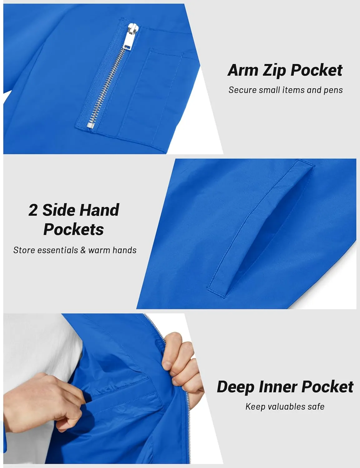 CRYSULLY Men's Bomber Jacket Lightweight Spring Fall Casual Windbreaker Full Zip Outwear Coat