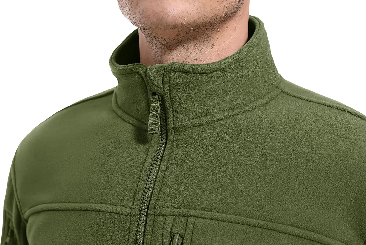 CRYSULLY Men's Fleece Jacket Tactical Full-Zip Winter Coat Jackets Multi Pockets