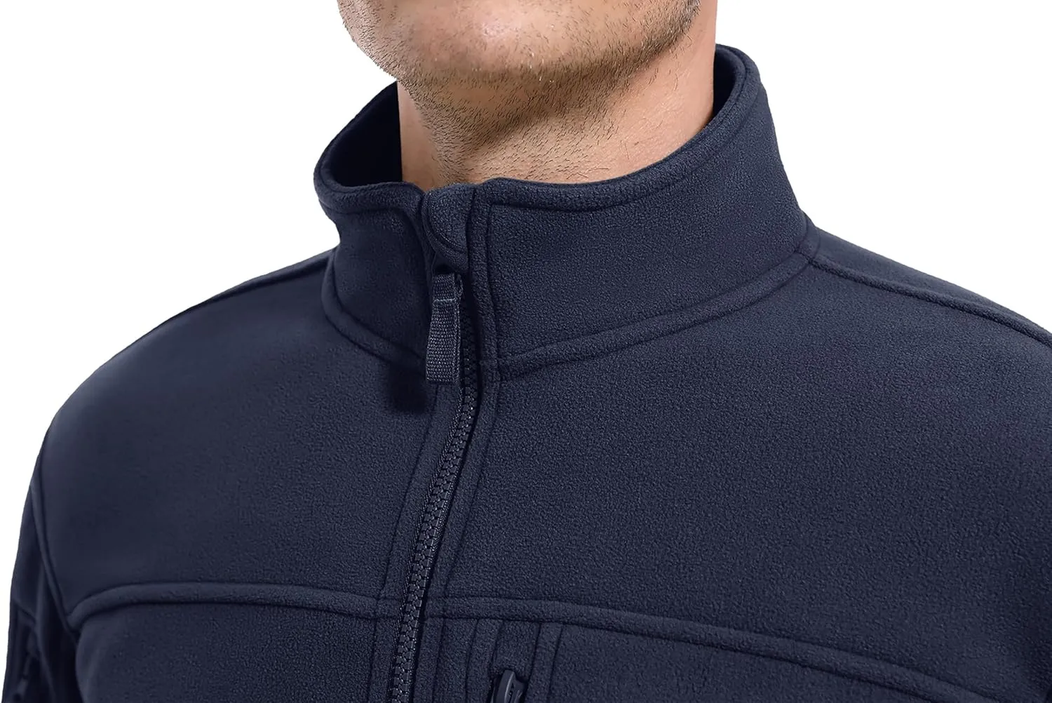 CRYSULLY Men's Fleece Jacket Tactical Full-Zip Winter Coat Jackets Multi Pockets