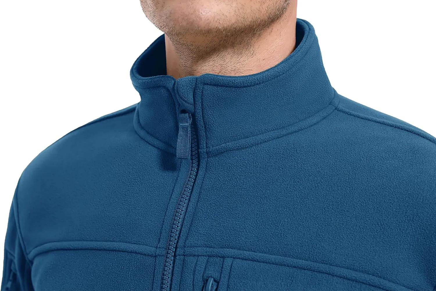 CRYSULLY Men's Fleece Jacket Tactical Full-Zip Winter Coat Jackets Multi Pockets